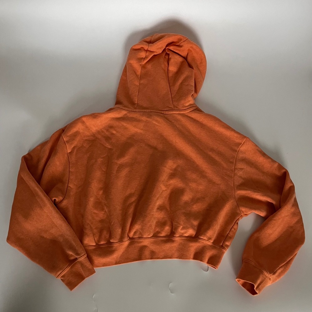 Nike Sportswear Essential Cropped Hoodie Orange White Futura Logo Small - Picture 5 of 5